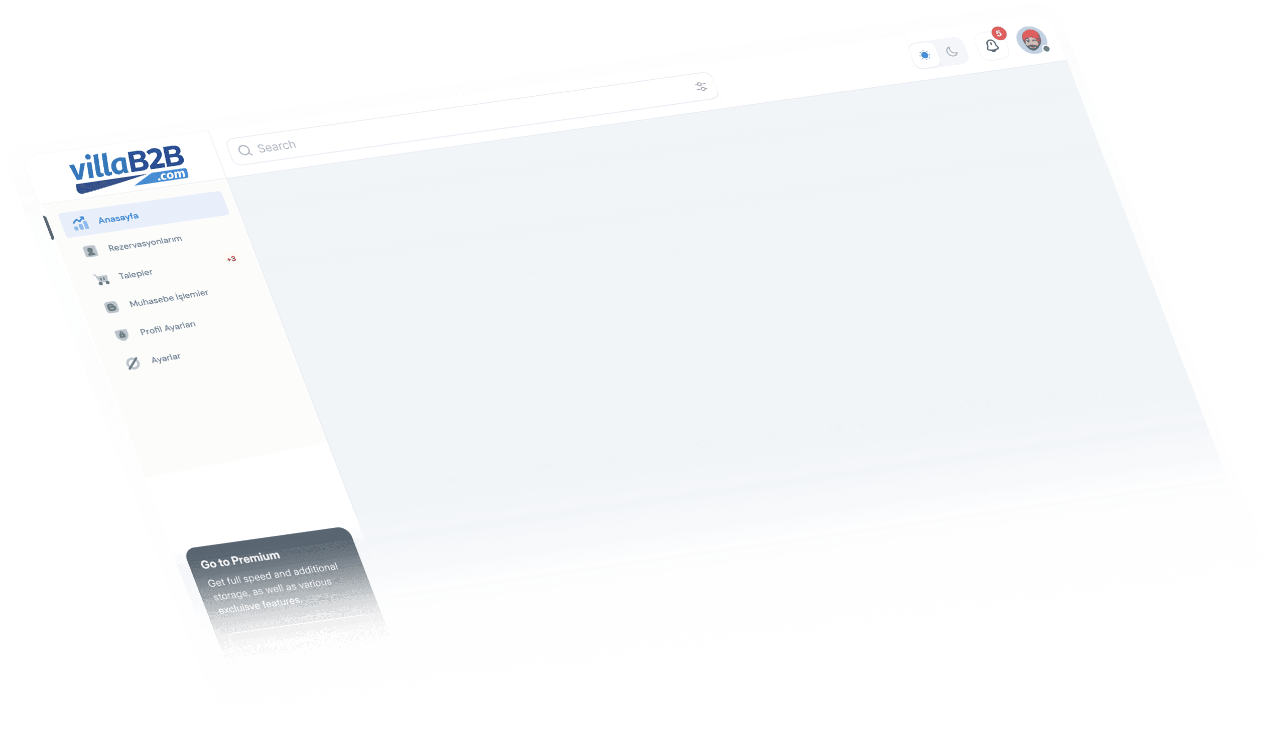Dashboard main view